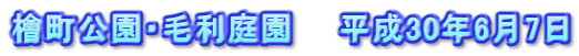 檜町公園・毛利庭園　　平成30年6月7日