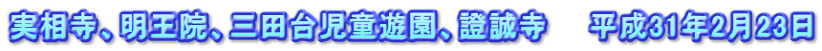 実相寺、明王院、三田台児童遊園、證誠寺　　平成31年2月23日