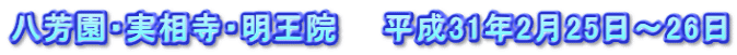 八芳園・実相寺・明王院　　平成31年2月25日～26日