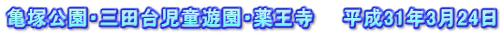 亀塚公園・三田台児童遊園・薬王寺　　平成31年3月24日