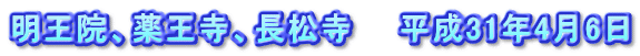 明王院、薬王寺、長松寺　　平成31年4月6日