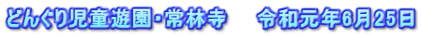 どんぐり児童遊園・常林寺　　令和元年6月25日