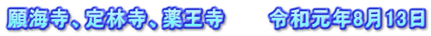 願海寺、定林寺、薬王寺　　　令和元年8月13日