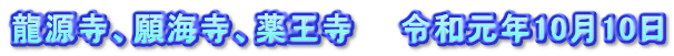 龍源寺、願海寺、薬王寺　　令和元年10月10日