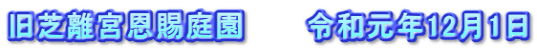 旧芝離宮恩賜庭園　　　令和元年12月1日