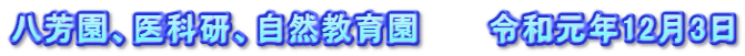 八芳園、医科研、自然教育園　　　令和元年12月3日