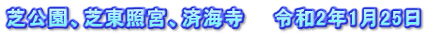 芝公園、芝東照宮、済海寺　　令和2年1月25日