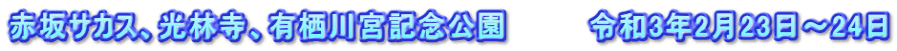 赤坂サカス、光林寺、有栖川宮記念公園 令和3年2月23日~24日