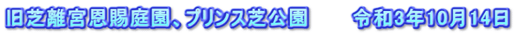旧芝離宮恩賜庭園、プリンス芝公園　　　令和3年10月14日