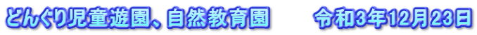 どんぐり児童遊園、自然教育園　　　令和3年12月23日