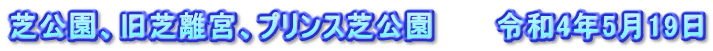 芝公園、旧芝離宮、プリンス芝公園　　　令和4年5月19日