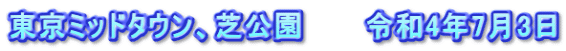 東京ミッドタウン、芝公園　　　令和4年7月3日