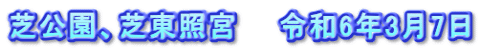 芝公園、芝東照宮　　令和6年3月7日