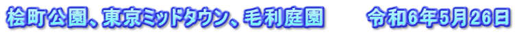 桧町公園、東京ミッドタウン、毛利庭園　　　令和6年5月26日