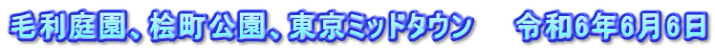 毛利庭園、桧町公園、東京ミッドタウン　　令和6年6月6日