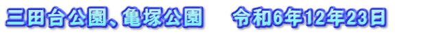 三田台公園、亀塚公園　　令和6年12年23日　　　