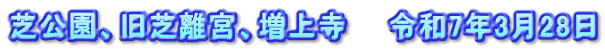 芝公園、旧芝離宮、増上寺　　令和7年3月28日